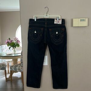 True Religion Jeans Skinny Flap jeans dark wash 34x25” NWOT